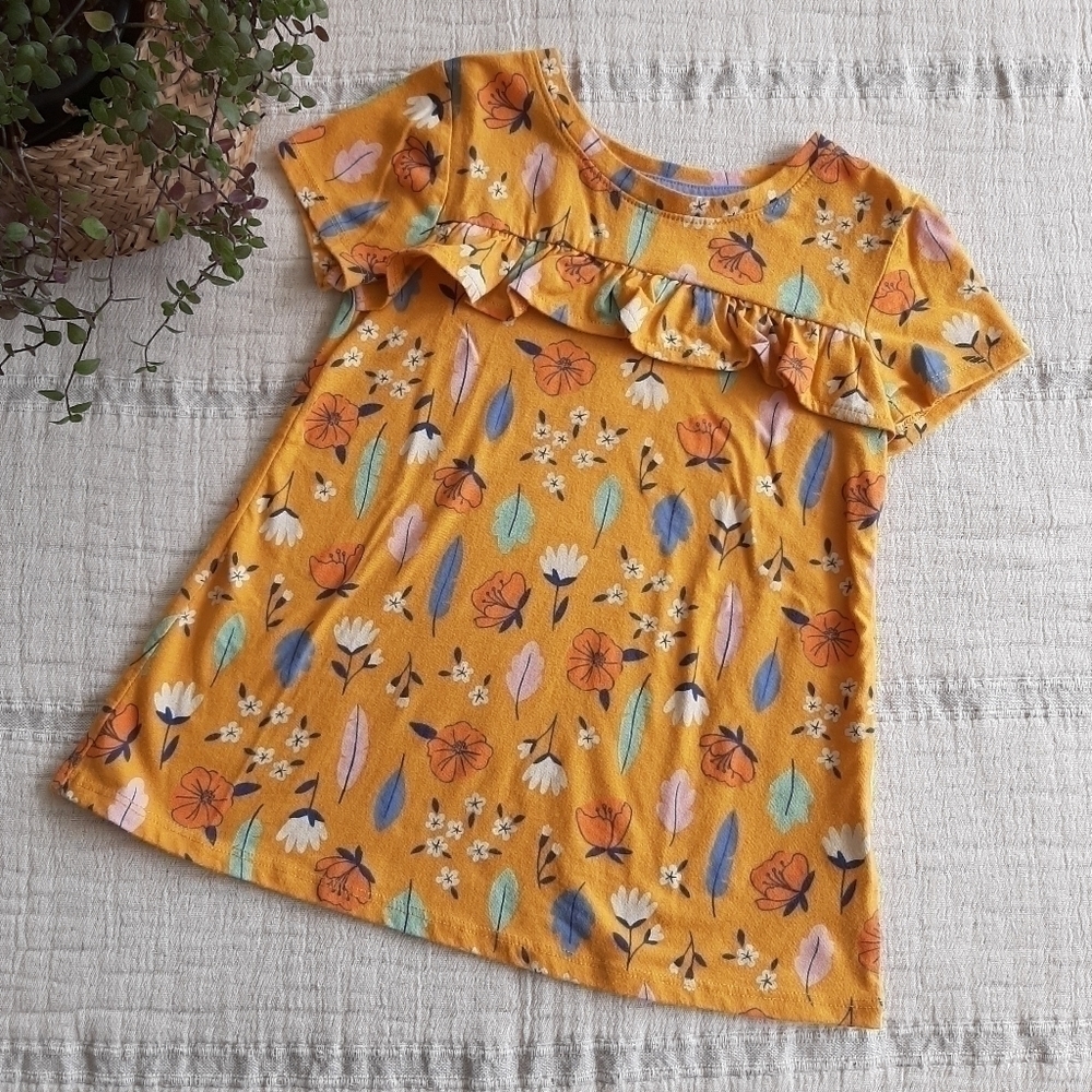Cat & Jack Yellow Floral Top size 5T